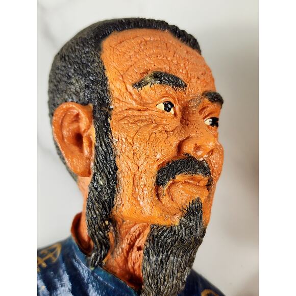 Bust Chinese Asian Oriental Senior Chalkware 5" Wall Decor 80s Wall Hanging x2 - Picture 4 of 14